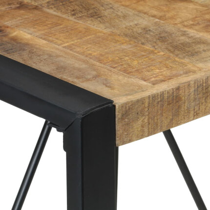 Table à manger Style Industriel en bois de manguier brut 80 x 80 x 75 cm {attributes}