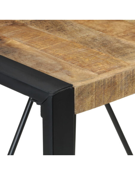 Table à manger Style Industriel en bois de manguier brut 80 x 80 x 75 cm {attributes}