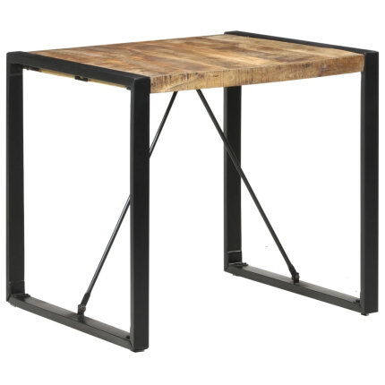 Table à manger Style Industriel en bois de manguier brut 80 x 80 x 75 cm {attributes}