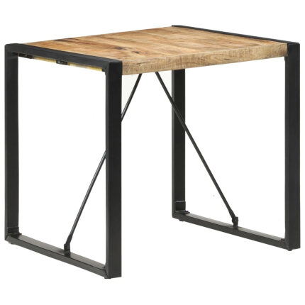 Table à manger Style Industriel en bois de manguier brut 80 x 80 x 75 cm {attributes}