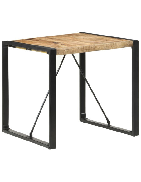 Table à manger Style Industriel en bois de manguier brut 80 x 80 x 75 cm {attributes}