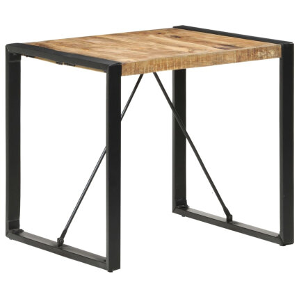 Table à manger Style Industriel en bois de manguier brut 80 x 80 x 75 cm {attributes}