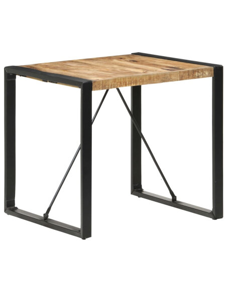 Table à manger Style Industriel en bois de manguier brut 80 x 80 x 75 cm {attributes}