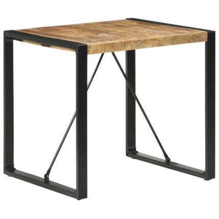 Table à manger Style Industriel en bois de manguier brut 80 x 80 x 75 cm {attributes}