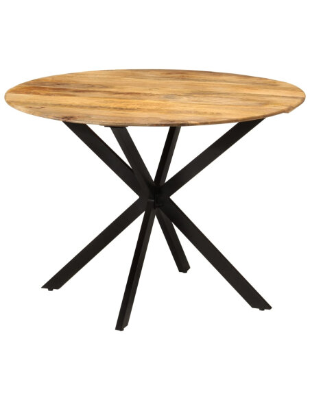 Table à manger Style Industriel en bois de manguier massif et acier Ø 110 x 78 cm {attributes}