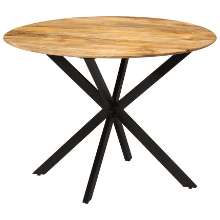 Table à manger Style Industriel en bois de manguier massif et acier Ø 110 x 78 cm {attributes}