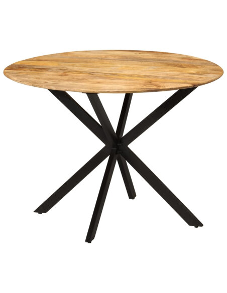 Table à manger Style Industriel en bois de manguier massif et acier Ø 110 x 78 cm {attributes}