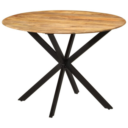 Table à manger Style Industriel en bois de manguier massif et acier Ø 110 x 78 cm {attributes}