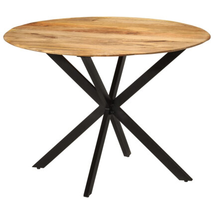 Table à manger Style Industriel en bois de manguier massif et acier Ø 110 x 78 cm {attributes}