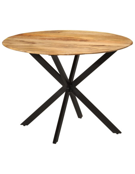 Table à manger Style Industriel en bois de manguier massif et acier Ø 110 x 78 cm {attributes}