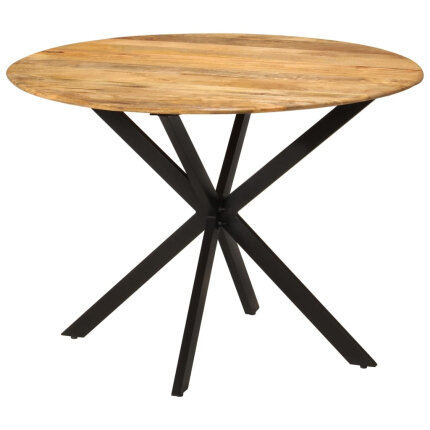 Table à manger Style Industriel en bois de manguier massif et acier Ø 110 x 78 cm {attributes}
