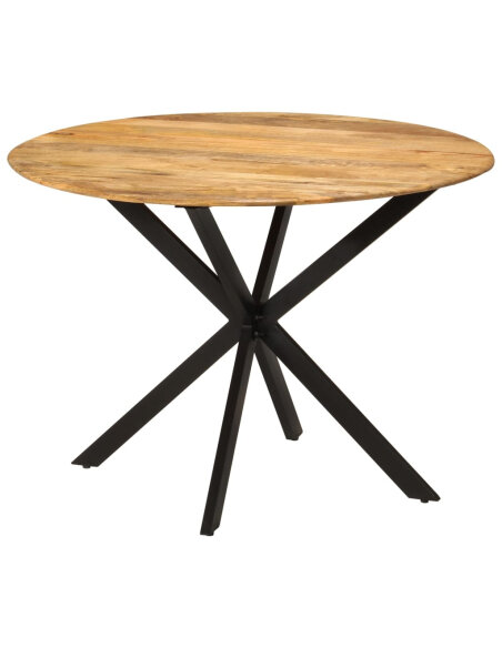 Table à manger Style Industriel en bois de manguier massif et acier Ø 110 x 78 cm {attributes}