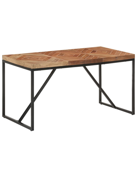 Table à manger Style Industriel en bois massif d'acacia et de manguier 140 x 70 x 76 cm {attributes}