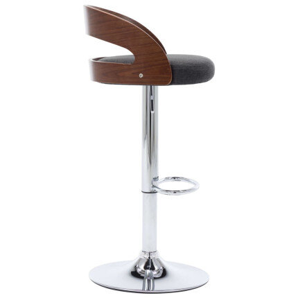 Tabourets de bar Rétro / Vintage en lot de 2 en tissu et bois courbé Gris  {attributes}