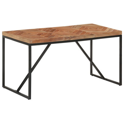 Table à manger Style Industriel en bois massif d'acacia et de manguier 140 x 70 x 76 cm {attributes}
