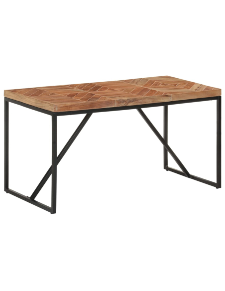 Table à manger Style Industriel en bois massif d'acacia et de manguier 140 x 70 x 76 cm {attributes}