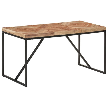 Table à manger Style Industriel en bois massif d'acacia et de manguier 140 x 70 x 76 cm {attributes}