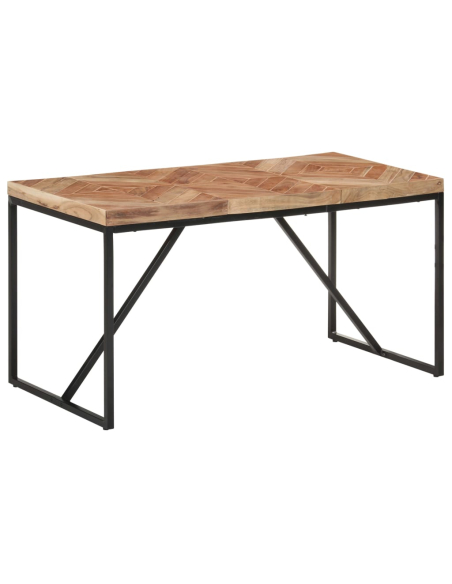 Table à manger Style Industriel en bois massif d'acacia et de manguier 140 x 70 x 76 cm {attributes}