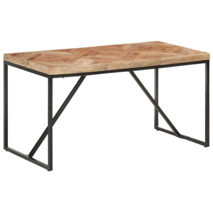 Table à manger Style Industriel en bois massif d'acacia et de manguier 140 x 70 x 76 cm {attributes}