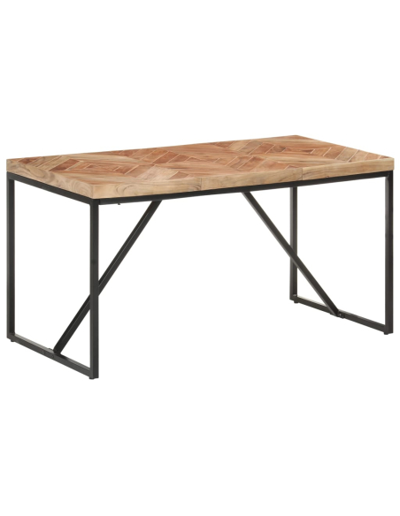 Table à manger Style Industriel en bois massif d'acacia et de manguier 140 x 70 x 76 cm {attributes}