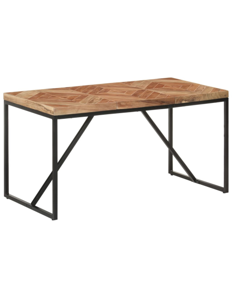 Table à manger Style Industriel en bois massif d'acacia et de manguier 140 x 70 x 76 cm {attributes}