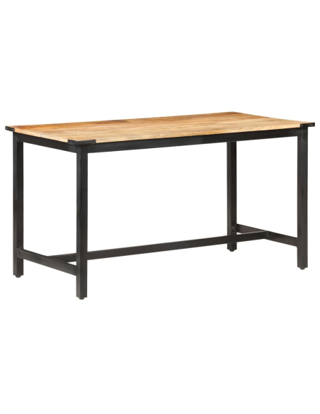 Table à manger Style Industriel en bois de manguier massif brut 140 x 70 x 76 cm {attributes}