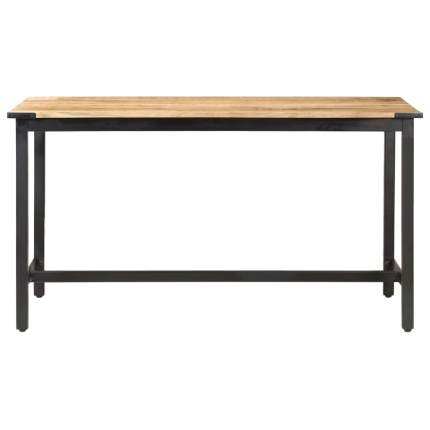Table à manger Style Industriel en bois de manguier massif brut 140 x 70 x 76 cm {attributes}