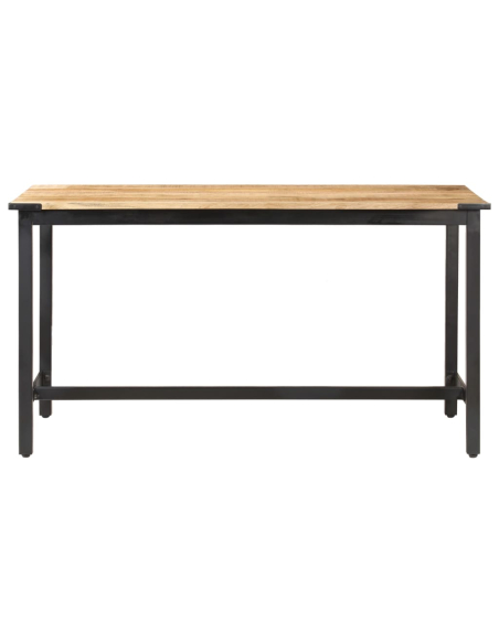 Table à manger Style Industriel en bois de manguier massif brut 140 x 70 x 76 cm {attributes}