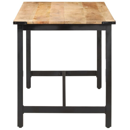 Table à manger Style Industriel en bois de manguier massif brut 140 x 70 x 76 cm {attributes}