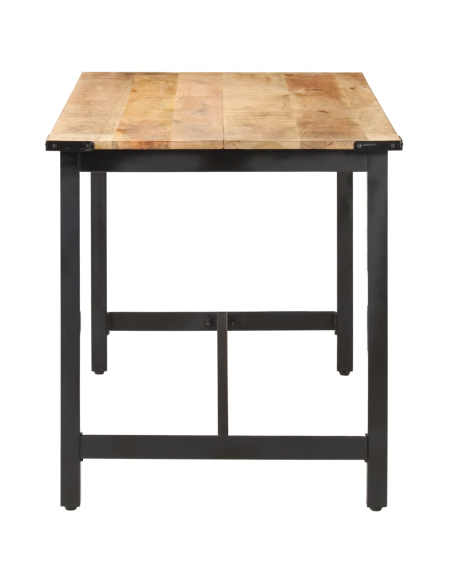Table à manger Style Industriel en bois de manguier massif brut 140 x 70 x 76 cm {attributes}