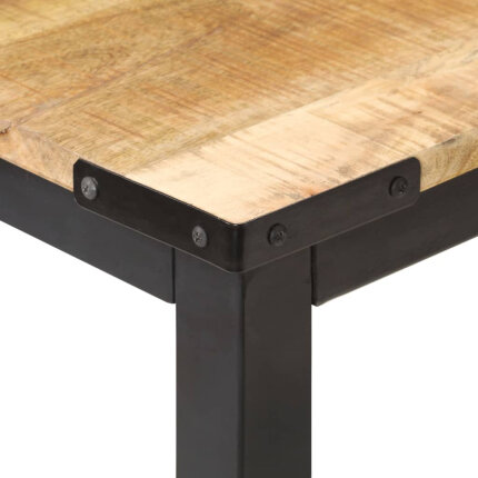 Table à manger Style Industriel en bois de manguier massif brut 140 x 70 x 76 cm {attributes}