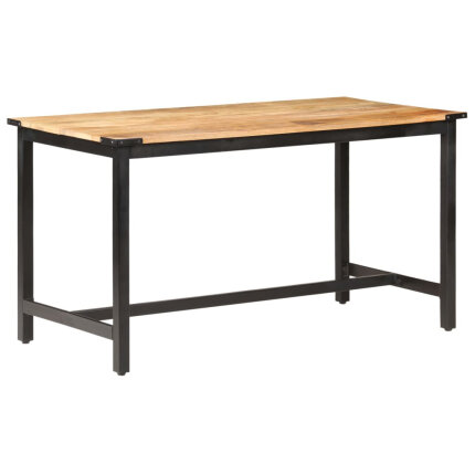 Table à manger Style Industriel en bois de manguier massif brut 140 x 70 x 76 cm {attributes}