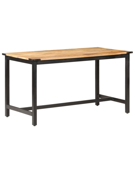 Table à manger Style Industriel en bois de manguier massif brut 140 x 70 x 76 cm {attributes}