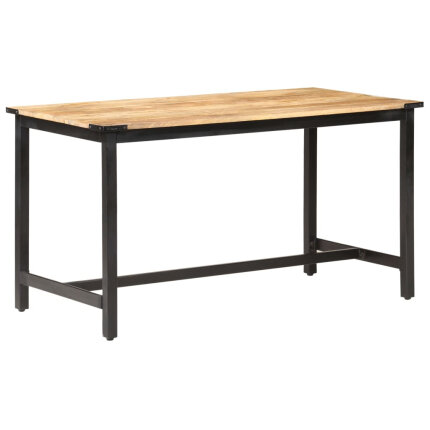 Table à manger Style Industriel en bois de manguier massif brut 140 x 70 x 76 cm {attributes}