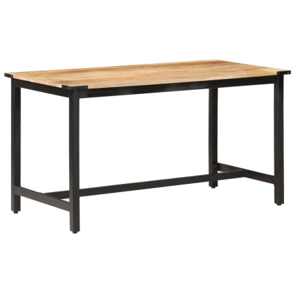Table à manger Style Industriel en bois de manguier massif brut 140 x 70 x 76 cm {attributes}
