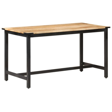 Table à manger Style Industriel en bois de manguier massif brut 140 x 70 x 76 cm {attributes}