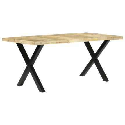 Table à manger Style Industriel en bois de manguier massif 180x90x76 cm {attributes}