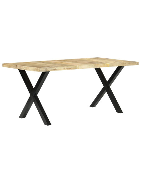 Table à manger Style Industriel en bois de manguier massif 180x90x76 cm {attributes} Table à manger Style Industriel en bois de manguier massif 180x90x76 cm {attributes}