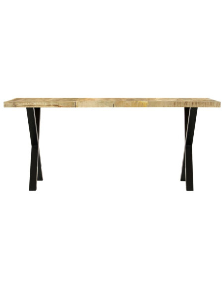 Table à manger Style Industriel en bois de manguier massif 180x90x76 cm {attributes} Table à manger Style Industriel en bois de manguier massif 180x90x76 cm {attributes}