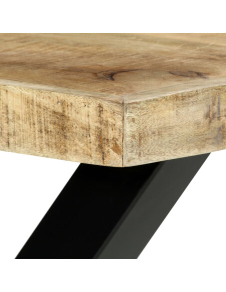 Table à manger Style Industriel en bois de manguier massif 180x90x76 cm {attributes} Table à manger Style Industriel en bois de manguier massif 180x90x76 cm {attributes}
