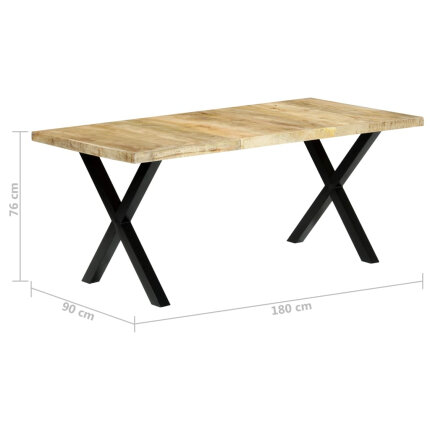 Table à manger Style Industriel en bois de manguier massif 180x90x76 cm {attributes}
