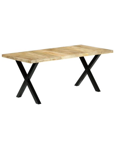 Table à manger Style Industriel en bois de manguier massif 180x90x76 cm {attributes} Table à manger Style Industriel en bois de manguier massif 180x90x76 cm {attributes}