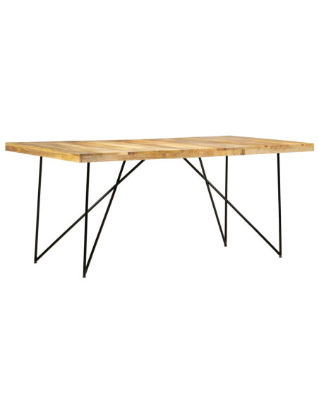 Table à manger style Industriel / Bohème en bois de manguier massif 180x90x76 cm {attributes} Table à manger style Industriel / Bohème en bois de manguier massif 180x90x76 cm {attributes}