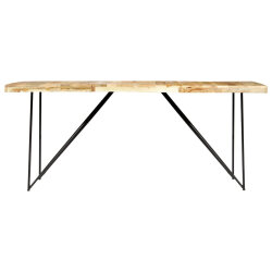 Table à manger style Industriel / Bohème en bois de manguier massif 180x90x76 cm {attributes} 2