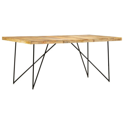 Table à manger style Industriel / Bohème en bois de manguier massif 180x90x76 cm {attributes}