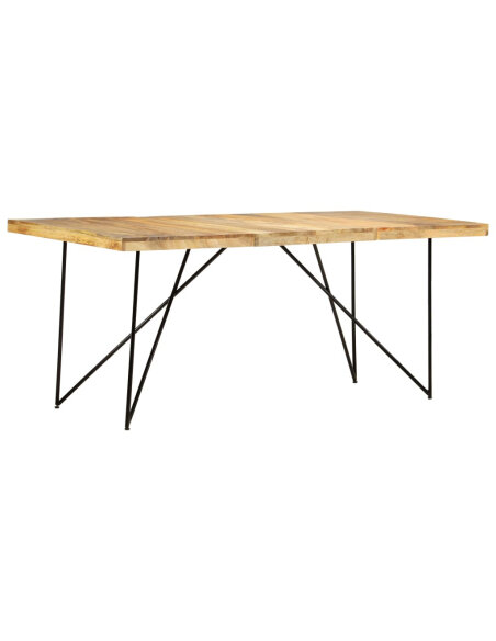 Table à manger style Industriel / Bohème en bois de manguier massif 180x90x76 cm {attributes} Table à manger style Industriel / Bohème en bois de manguier massif 180x90x76 cm {attributes}