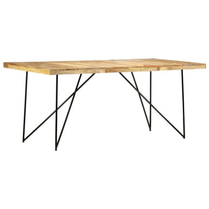 Table à manger style Industriel / Bohème en bois de manguier massif 180x90x76 cm {attributes}