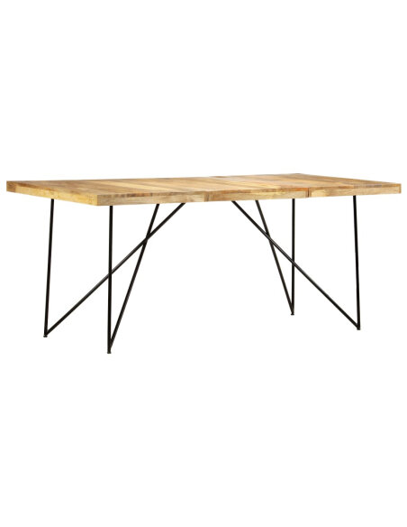 Table à manger style Industriel / Bohème en bois de manguier massif 180x90x76 cm {attributes} Table à manger style Industriel / Bohème en bois de manguier massif 180x90x76 cm {attributes}