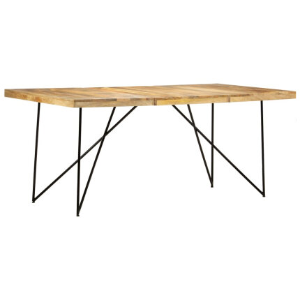 Table à manger style Industriel / Bohème en bois de manguier massif 180x90x76 cm {attributes}