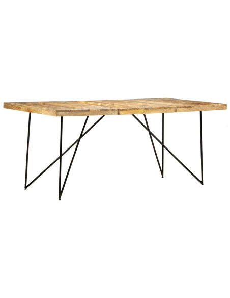 Table à manger style Industriel / Bohème en bois de manguier massif 180x90x76 cm {attributes} Table à manger style Industriel / Bohème en bois de manguier massif 180x90x76 cm {attributes}